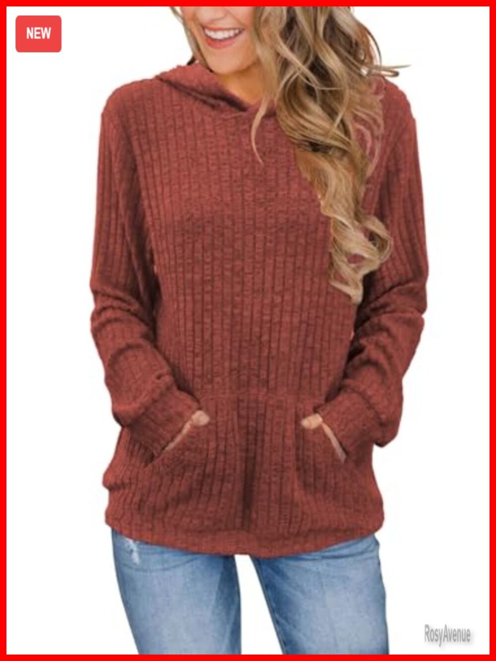 Womens Long Sleeve Pullover Hoodie Kangaroo Pocket Loose Fit Casual Sweatshirt